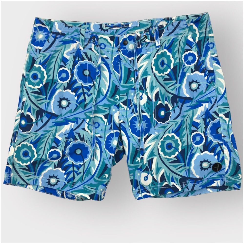 Relwen Mens Blue Dandelion‎ Graphic Paddle Shorts Size 36 Allover Print Logo